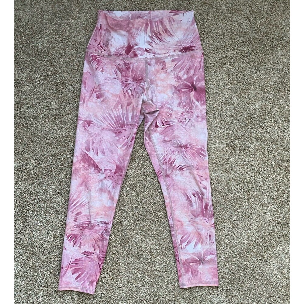 EVOLUTION And CREATION Pink Floral Print Crop‎ Leggings Size Small